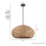 Hunter - 48070 - Three Light Pendant - Cambria - Matte Black