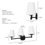 Hunter - 48055 - Three Light Bathroom Vanity - Nolita - Matte Black
