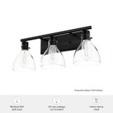 Hunter - 48053 - Three Light Bathroom Vanity - Van Nuys - Matte Black