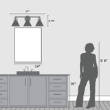 Hunter - 13169 - Three Light Vanity - Carrington Isle - Matte Black