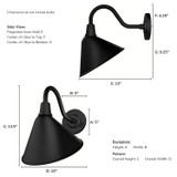 Hunter - 46010 - One Light Outdoor Wall Mount - Cassius - Matte Black