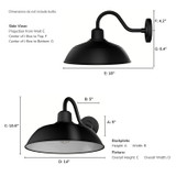 Hunter - 46001 - One Light Outdoor Wall Mount - Mill Valley - Matte Black