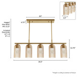 Hunter - 13233 - Five Light Chandelier - Beverly Glen - Luxe Gold