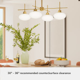 Hunter - 13190 - Four Light Chandelier - Getty - Luxe Gold