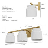 Hunter - 13185 - Three Light Bathroom Vanity - Harlowe - Luxe Gold