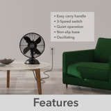 Hunter - 97314 - Desk Fan - Matte Black
