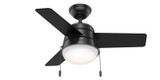 Hunter - 59302 - 36" Ceiling Fan - Aker - Matte Black