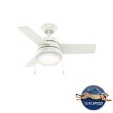 Hunter - 59301 - 36" Ceiling Fan - Aker - Fresh White