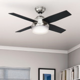 Hunter - 59245 - 44" Ceiling Fan - Dempsey - Brushed Nickel