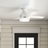Hunter - 59244 - 44" Ceiling Fan - Dempsey - Fresh White
