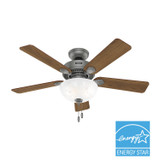 Hunter - 52780 - 44" Ceiling Fan - Swanson - Matte Silver