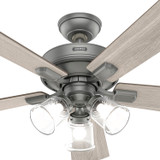 Hunter - 51857 - 52" Ceiling Fan - Crestfield - Matte Silver