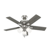 Hunter - 51789 - 44" Ceiling Fan - Crystal Peak - Brushed Nickel