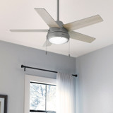 Hunter - 51384 - 44" Ceiling Fan - Burroughs - Matte Silver