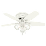 Hunter - 51090 - 42" Ceiling Fan - Builder - Snow White