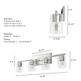 Hunter - 48032 - Four Light Bathroom Vanity - Kerrison - Brushed Nickel