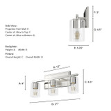 Hunter - 48029 - Three Light Bathroom Vanity - Kerrison - Brushed Nickel