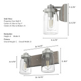 Hunter - 48019 - Two Light Bathroom Vanity - Devon Park - Brushed Nickel