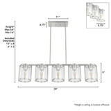 Hunter - 48012 - Five Light Chandelier - Astwood - Brushed Nickel