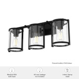 Hunter - 48004 - Three Light Bathroom Vanity - Astwood - Matte Black