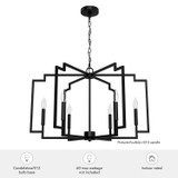 Hunter - 45242 - Six Light Chandelier - Zoanne - Matte Black