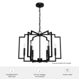 Hunter - 45241 - Six Light Chandelier - Zoanne - Matte Black