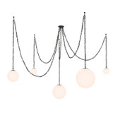 Minka-Lavery - 5219-860 - Five Light Pendant - Marbelle - Dark Bronze