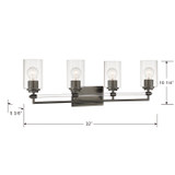 Minka-Lavery - 2644-84 - Four Light Vanity - Binsly - Brushed Nickel