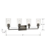 Minka-Lavery - 2644-749 - Four Light Vanity - Binsly - Rustic Gun Metal