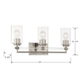 Minka-Lavery - 2643-84 - Three Light Vanity - Binsly - Brushed Nickel