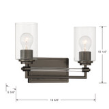 Minka-Lavery - 2642-749 - Two Light Vanity - Binsly - Rustic Gun Metal