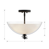 Minka-Lavery - 10255-899 - Three Light Semi-Flush Mount - Elowen - Dark Matte Black