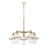 Minka-Lavery - 5139-799 - Five Light Chandelier - Downtown Edison - White And Soft Brass