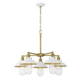 Minka-Lavery - 5139-799 - Five Light Chandelier - Downtown Edison - White And Soft Brass