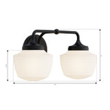Minka-Lavery - 2572-899 - Two Light Vanity - Cornwell - Dark Matte Black