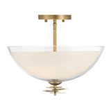Minka-Lavery - 10255-732 - Three Light Semi-Flush Mount - Elowen - Legacy Brass