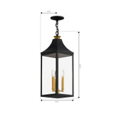 Minka-Lavery - 78304-734 - Three Light Outdoor Hanging Lantern - Hurstborne - Dark Matte Black
