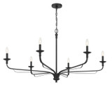 Minka-Lavery - 3826-899 - Six Light Chandelier - Velena - Dark Matte Black