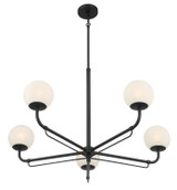 Minka-Lavery - 3795-899 - Five Light Chandelier - Whitehall - Dark Matte Black