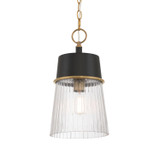 Minka-Lavery - 192-876 - One Light Pendant - Stamford - Dark Matte Black