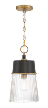 Minka-Lavery - 192-876 - One Light Pendant - Stamford - Dark Matte Black