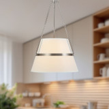 Alora - PD546719BNWL - One Light Pendant - Oliver - Brushed Nickel/White Linen