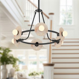 Alora - CH346028UBAR - LED Chandelier - Dahlia - Urban Bronze/Alabaster