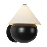 Alora - WS453107MBWL - LED Wall Sconce - Rowan - Matte Black/White Linen