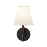 Alora - WS445106MBWL - One Light Wall Sconce - Sloan - Matte Black/White Linen