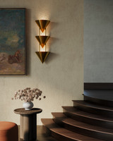 Alora - WS341328PTB - Three Light Wall Sconce - Versus - Patina Brass