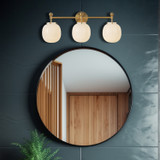 Alora - VL579328BGGR - Three Light Bathroom Vanity - Cherise - Brushed Gold/Glossy Ribbed Opal Glass