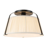 Alora - SF675213MBWL - One Light Semi-Flush Mount - Scout - Matte Black/White Linen