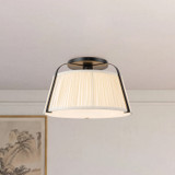 Alora - SF675213MBWL - One Light Semi-Flush Mount - Scout - Matte Black/White Linen