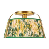 Alora - SF675213BGGL - One Light Semi-Flush Mount - Scout - Brushed Gold/Green Linen
